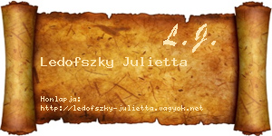 Ledofszky Julietta névjegykártya